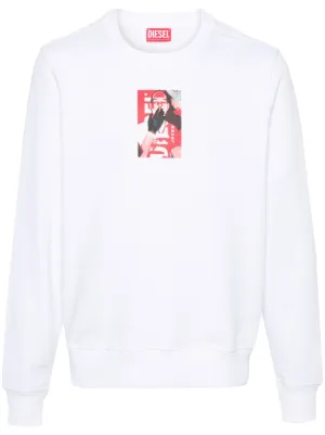 Diesel white hot sale sweatshirt