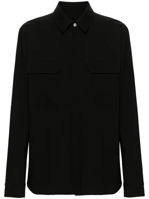 Rick Owens press-stud virgin-wool shirt