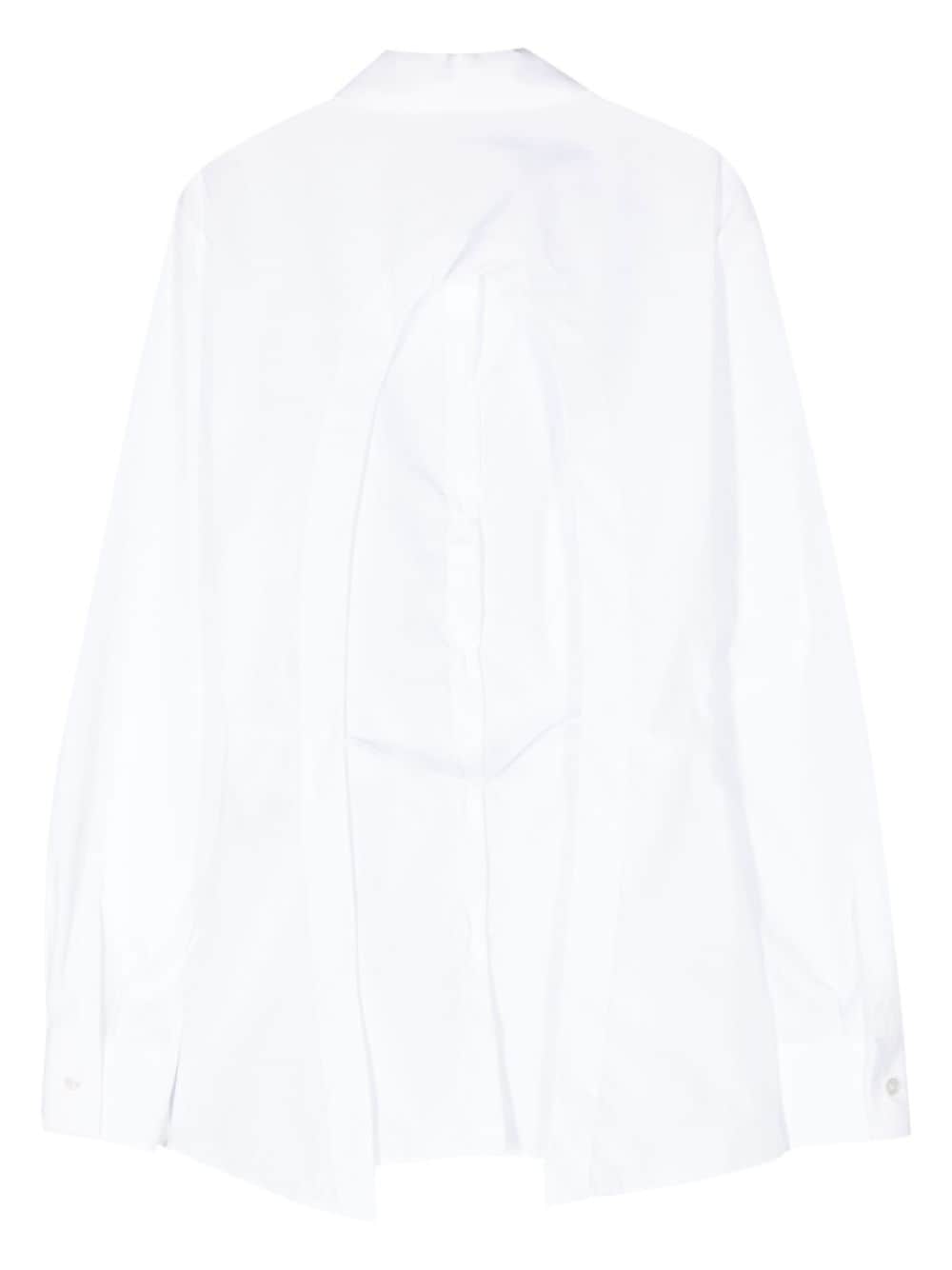 Shop Del Core Tie-waist Poplin Cotton Shirt In Weiss