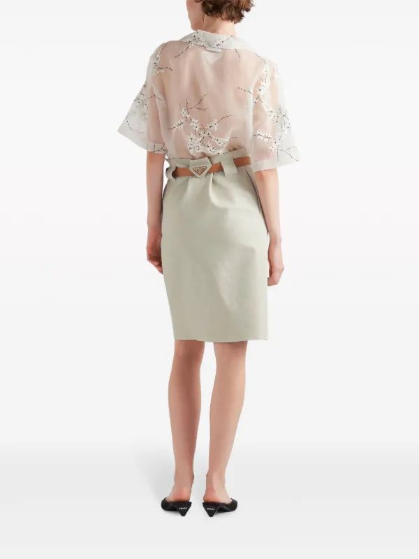 PRADA シルク シアー シャツ Prada フローラル シルクシアーシャツ | ホワイト | FARFETCH JP