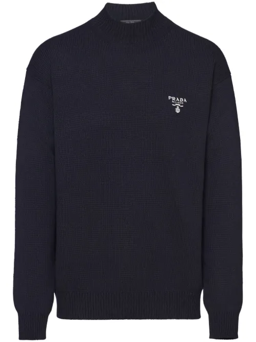 Pull en cachemire à logo intarsia - Prada - Modalova