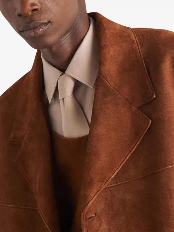PRADA プラダ　スエードコート Prada スエード コート | ブラウン | FARFETCH JP