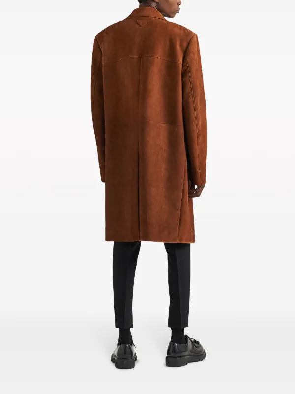Prada スエード シングルコート | ブラウン | FARFETCH JP