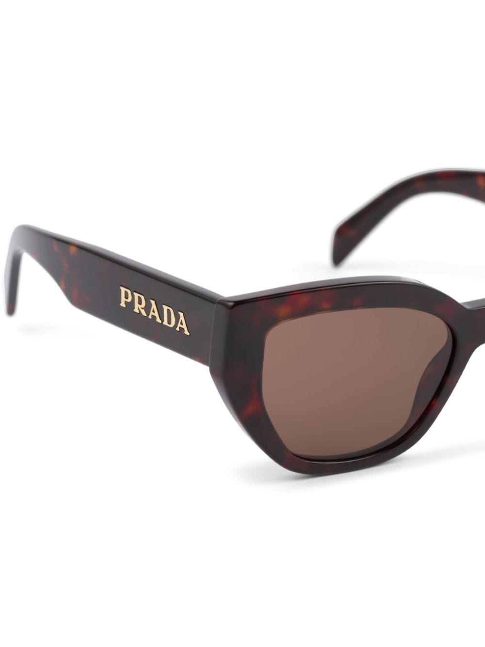 Shop Prada Logo-plaque Cat-eye Sunglasses In Brown