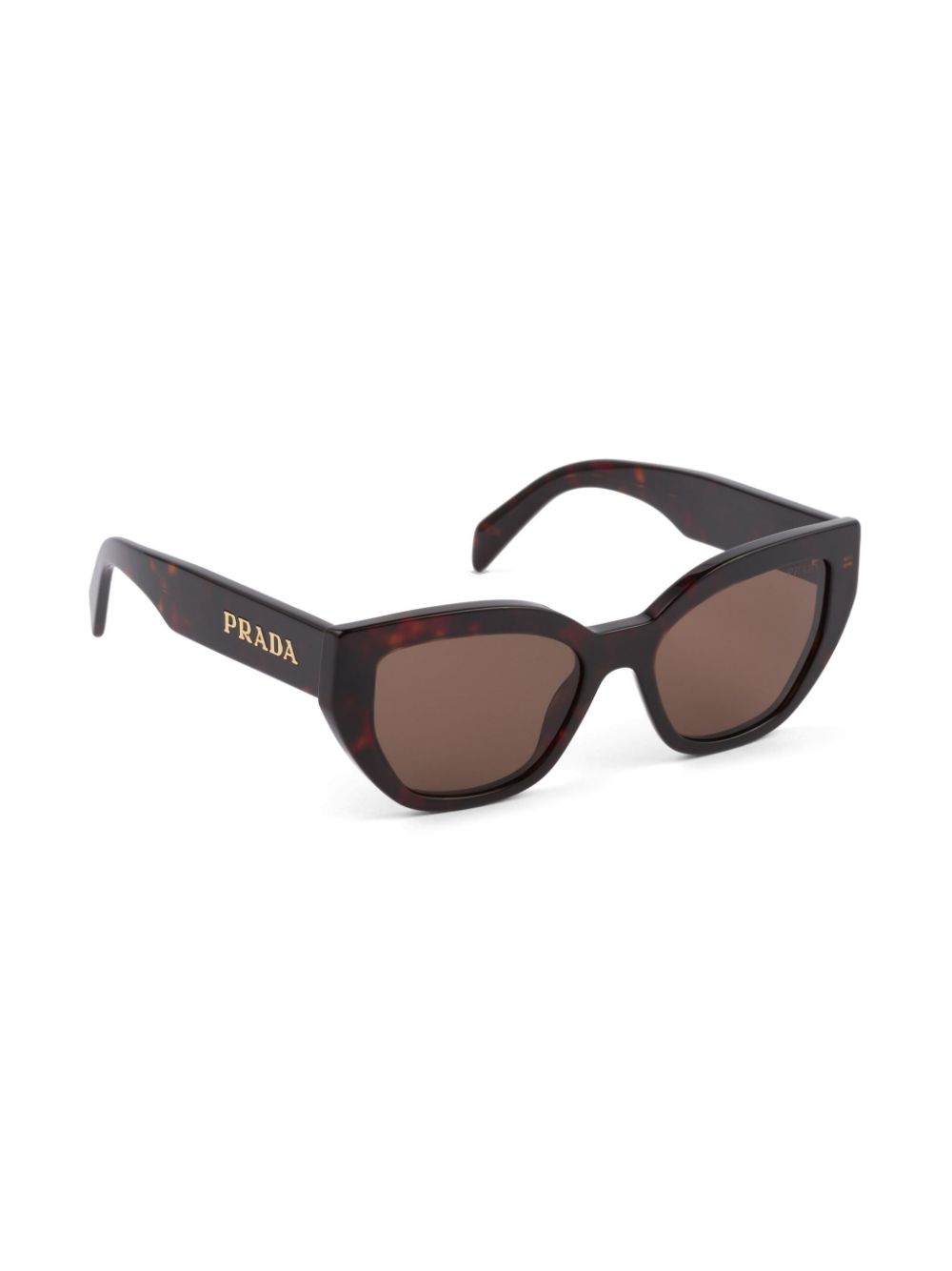 Shop Prada Logo-plaque Cat-eye Sunglasses In Brown