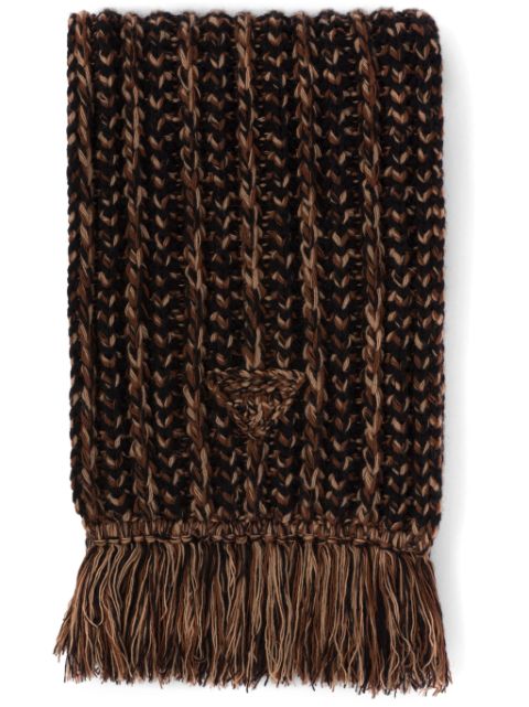 Prada ribbed-knit wool-cashmere scarf