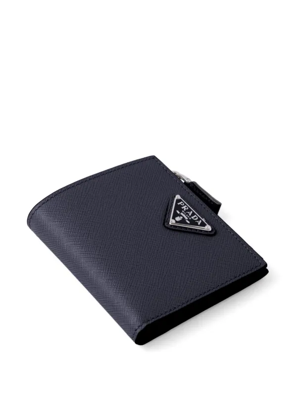 Prada saffiano compact wallet sale