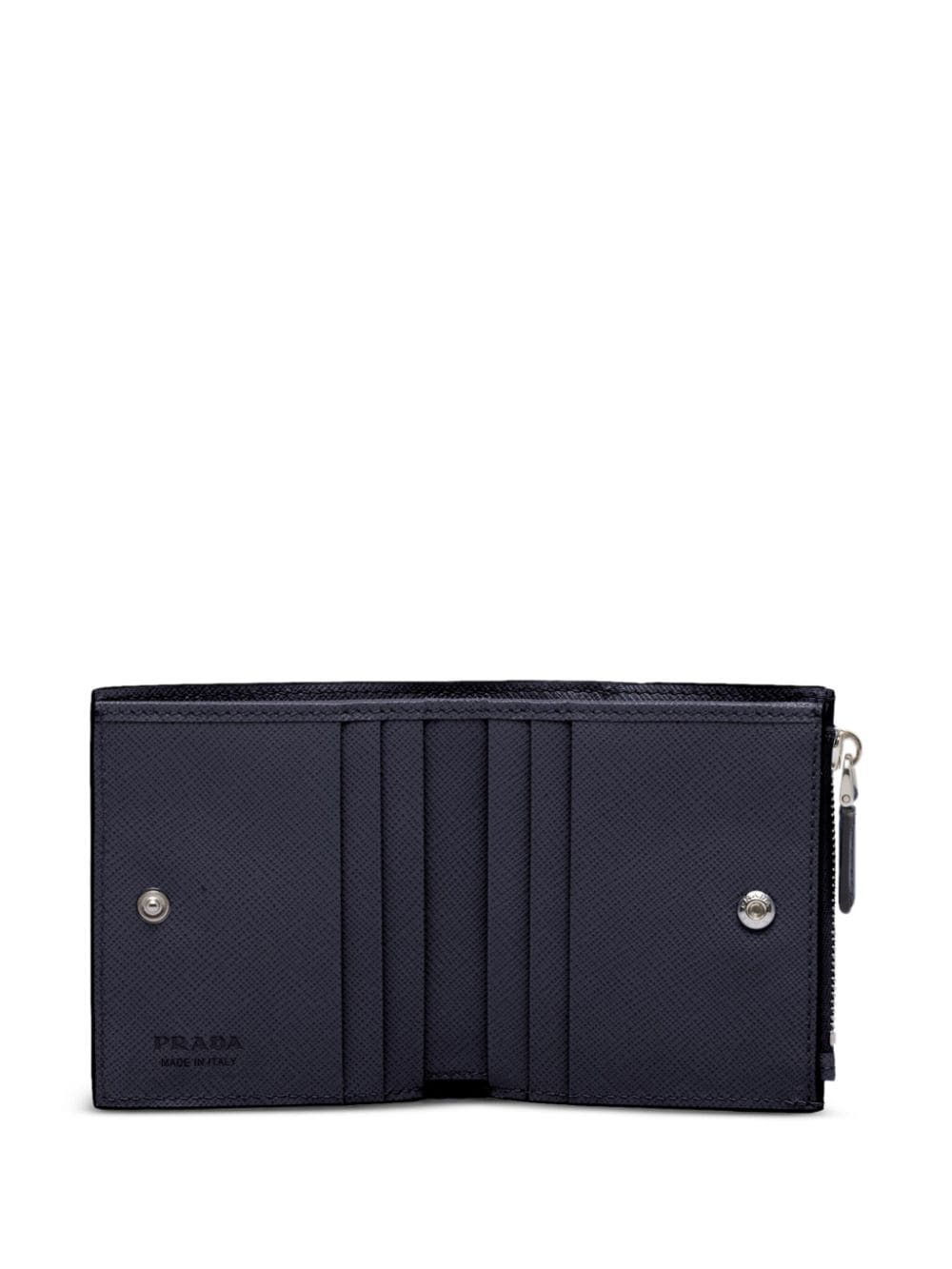 Shop Prada Small Saffiano Leather Wallet In Blue