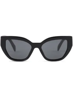 Prada プラダ シンボル オーバルサングラス | ブラック | FARFETCH JP