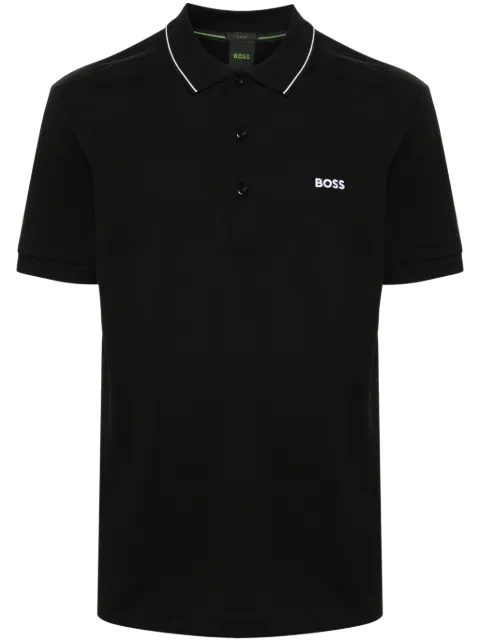 BOSS logo-print cotton polo shirt