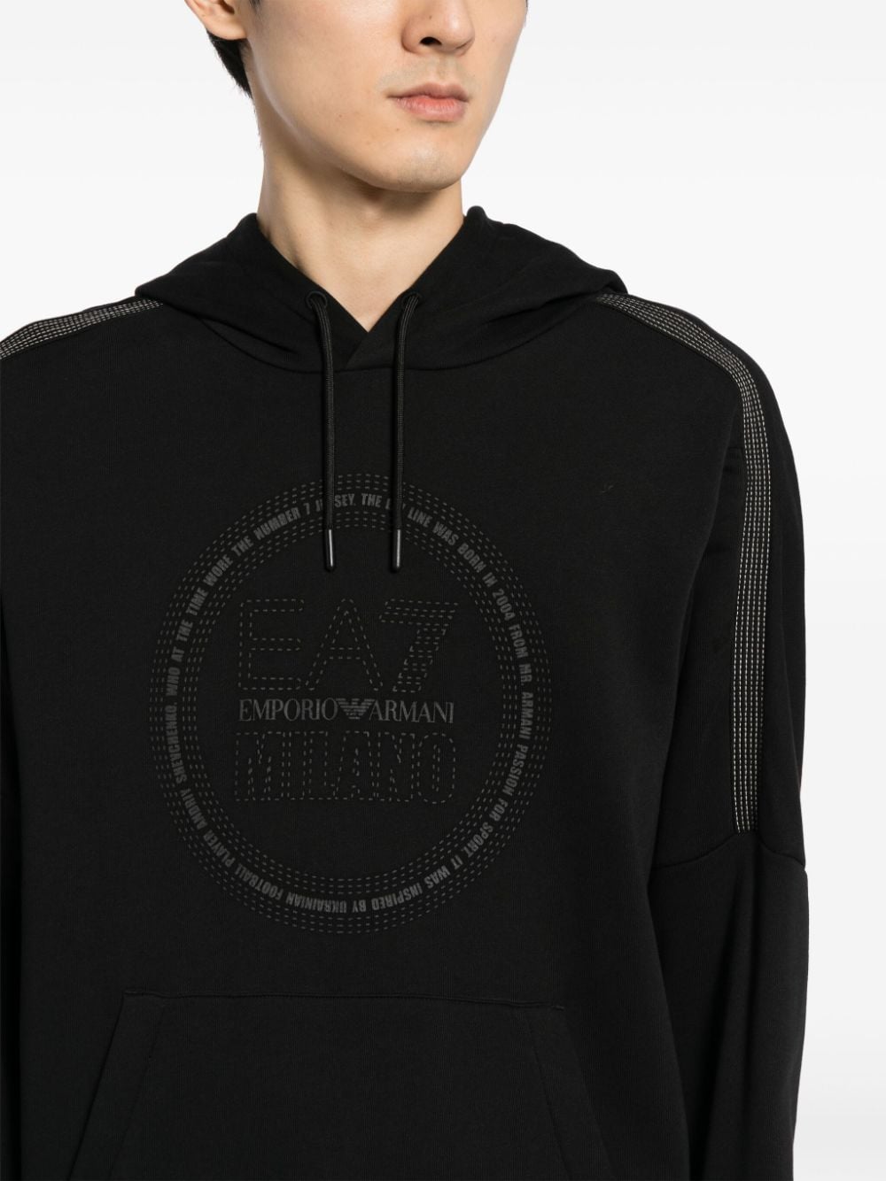 Ea7 Emporio Armani Katoenen hoodie met logoprint Zwart