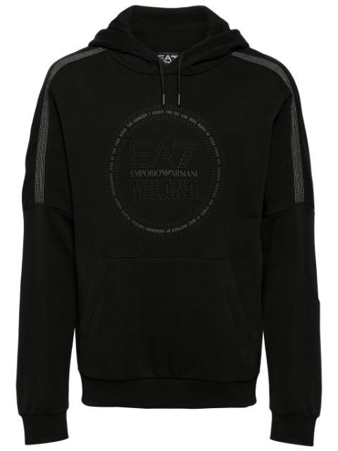 Ea7 Emporio Armani logo-print cotton hoodie Men