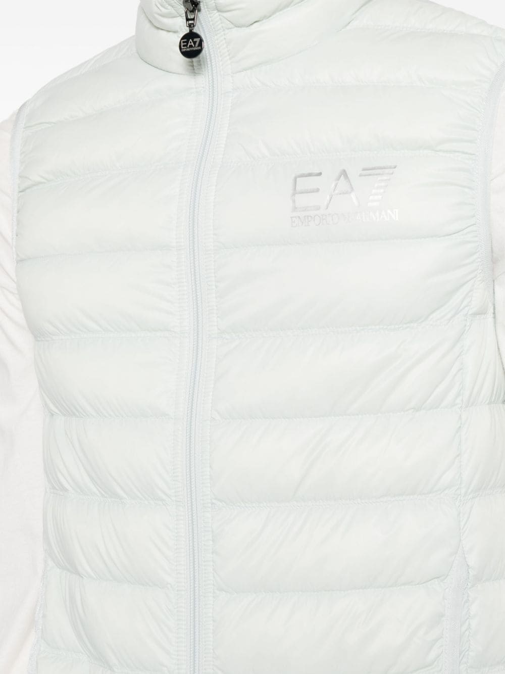 Shop Ea7 Core Identity Padded Gilet In White