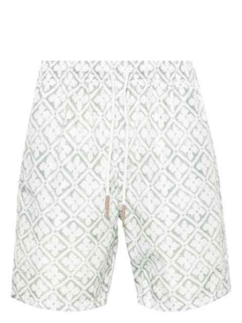 Eleventy geometric-pattern swim shorts
