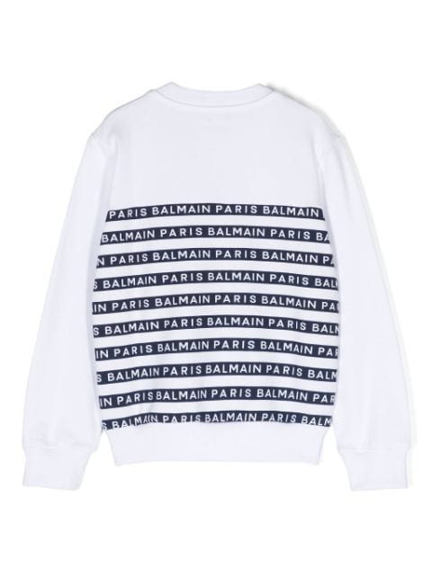 logo-tape print cotton sweatshirt