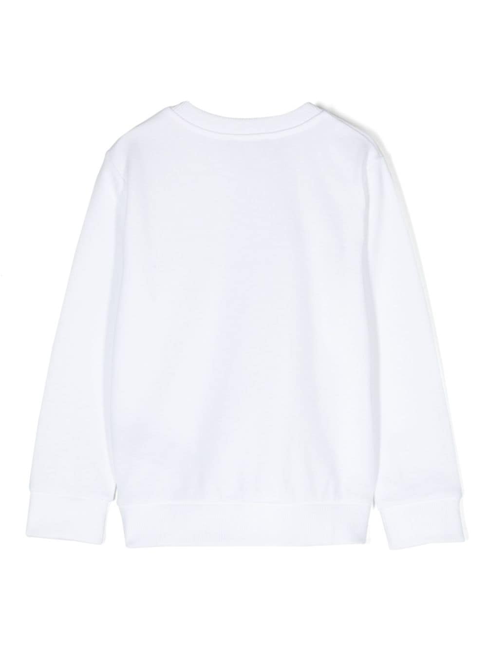 Shop Balmain Logo-embellished Cotton Sweatshirt In White