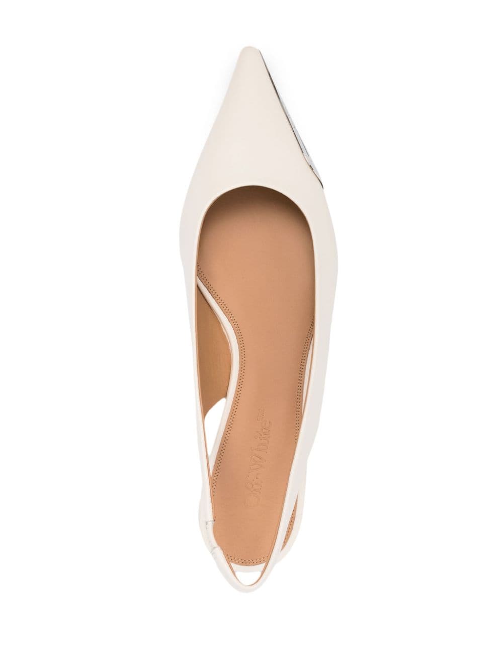 Shop Off-white Allenframe Leather Ballerina Shoes In Nude