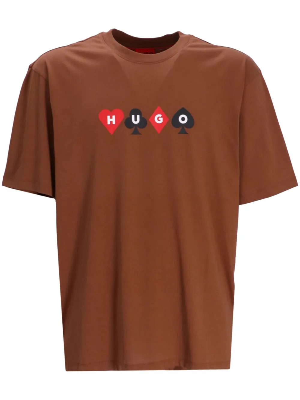 Hugo Doober Cotton T-shirt In Brown