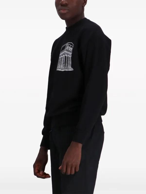 ★ARIES★ U MEGA TEMPLE SWEAT BLACK MEGA TEMPLE SWEAT BLACK Aries Mega Temple crew-neck Sweatshirt | Black | FARFETCH