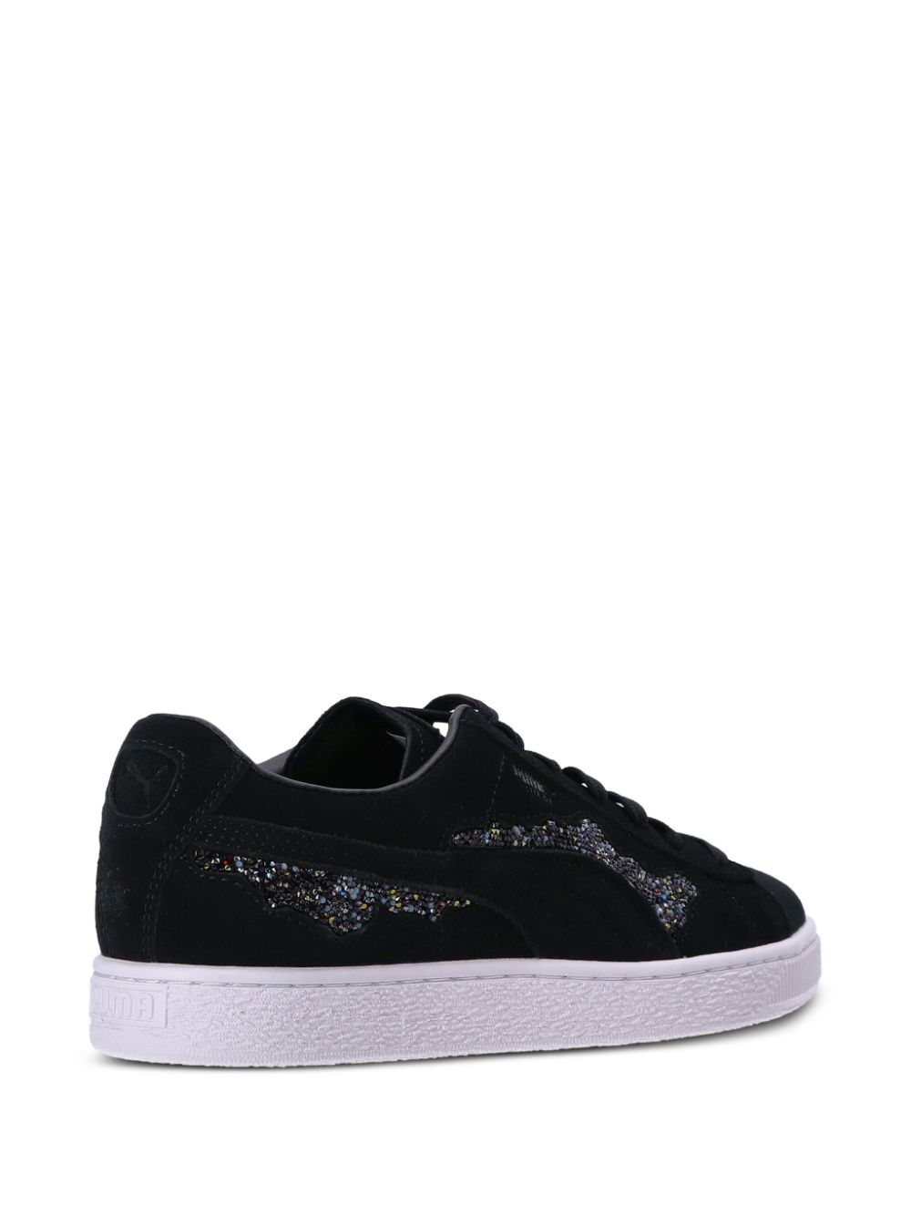 Swarovski crystal embellishment suede sneakers