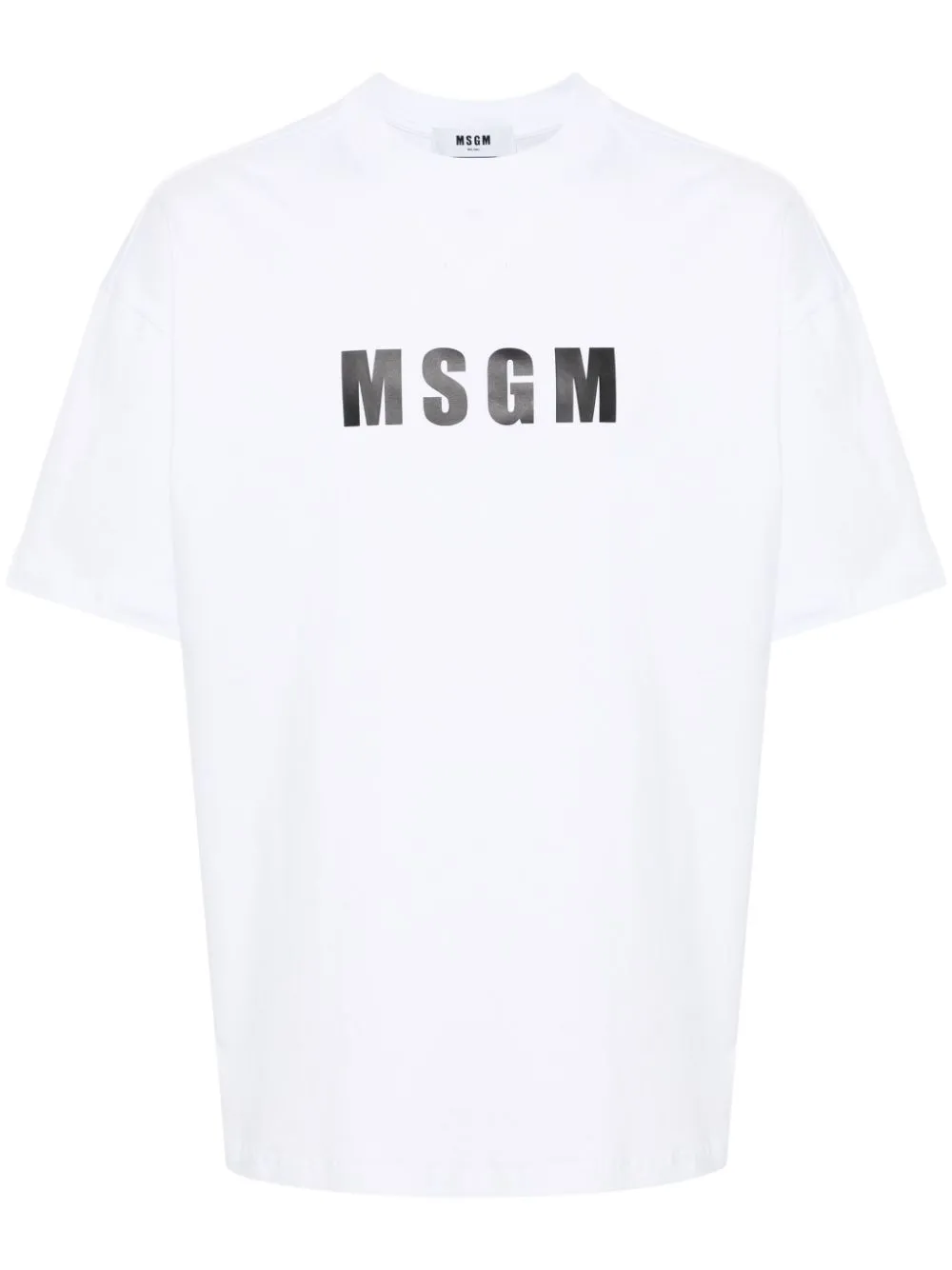Msgm Logo-printed Crewneck T-shirt In White