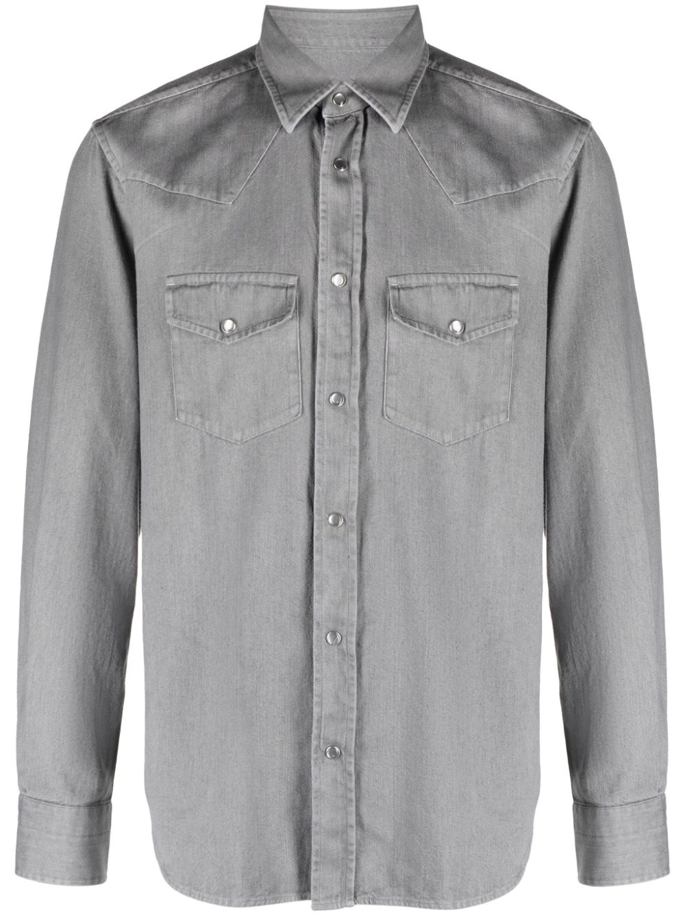 Tom Ford Long-sleeve Denim Shirt In Grey