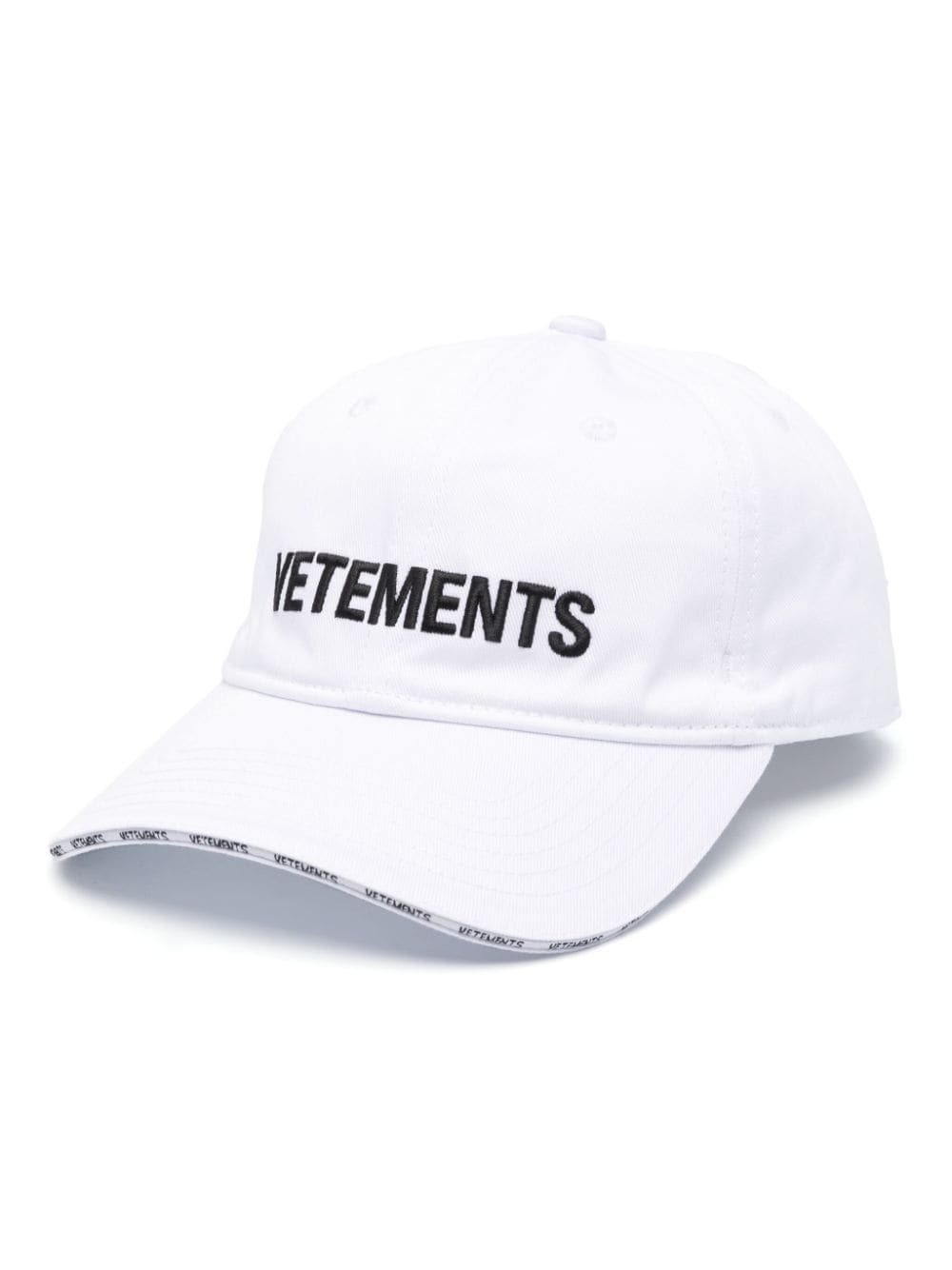 Shop Vetements Logo-embroidered Cotton Cap In White