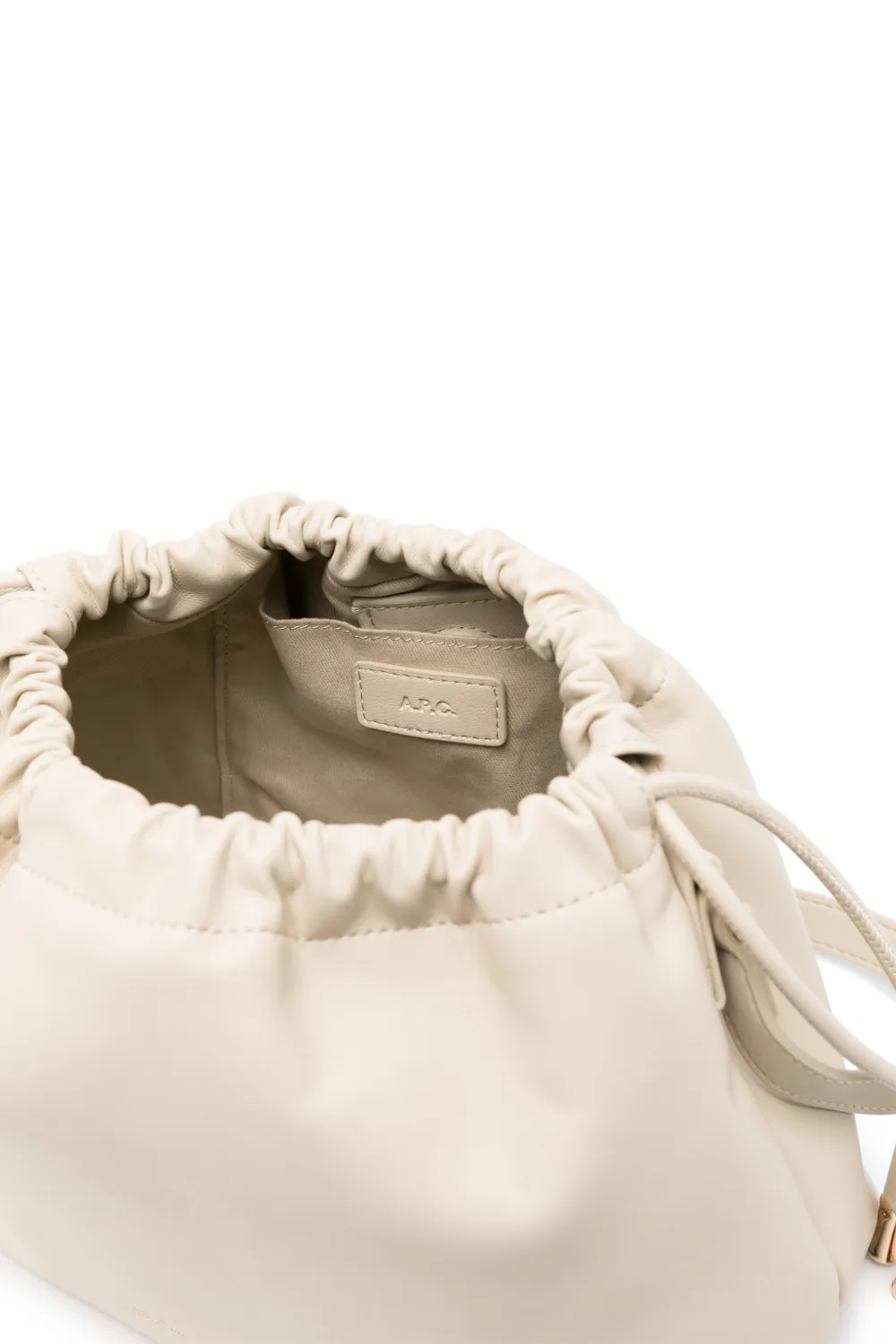 Shop Apc Mini Ninon Logo-embossed Shoulder Bag In Neutrals