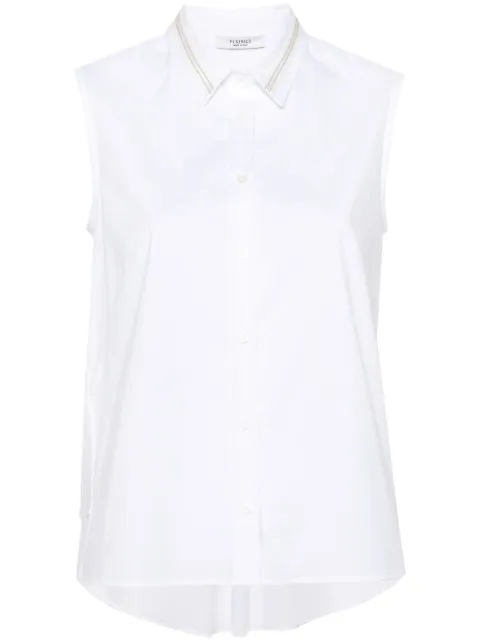 Peserico beaded-stripe sleeveless shirt