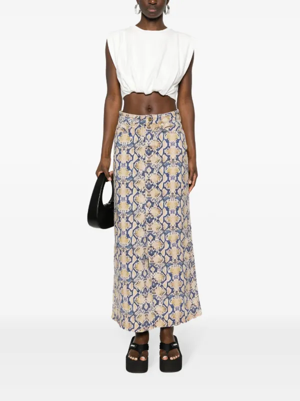 Zara snakeskin outlet denim skirt