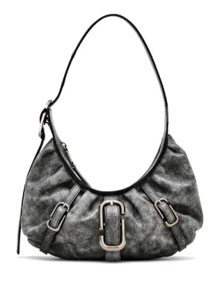 Marc Jacobs The Distressed Buckle J Marc Crescent Bag Grey FARFETCH