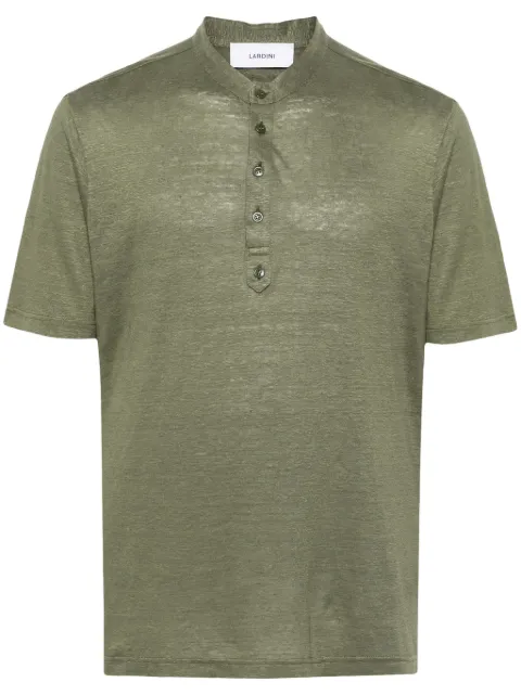 Lardini mock-neck linen T-shirt