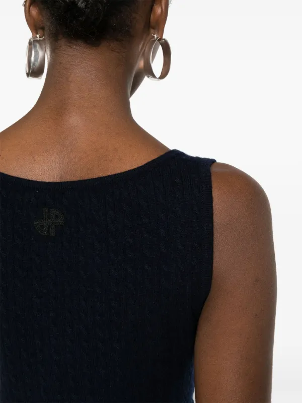 【PATOU】カットアウトアクセントのドレス Patou カットアウト ドレス | ブルー | FARFETCH JP