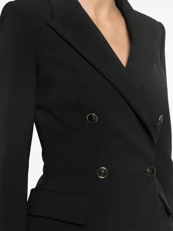 Elisabetta Franchi double-breasted Crepe Blazer | Black