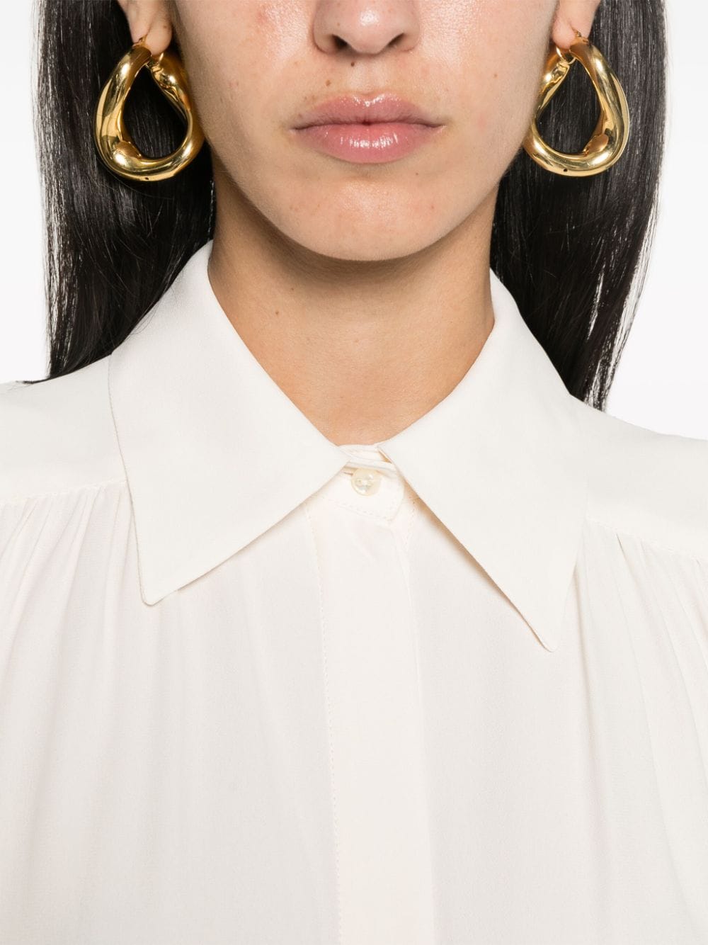 Shop Elisabetta Franchi Tie-detailing Sleeveless Shirt In Neutrals