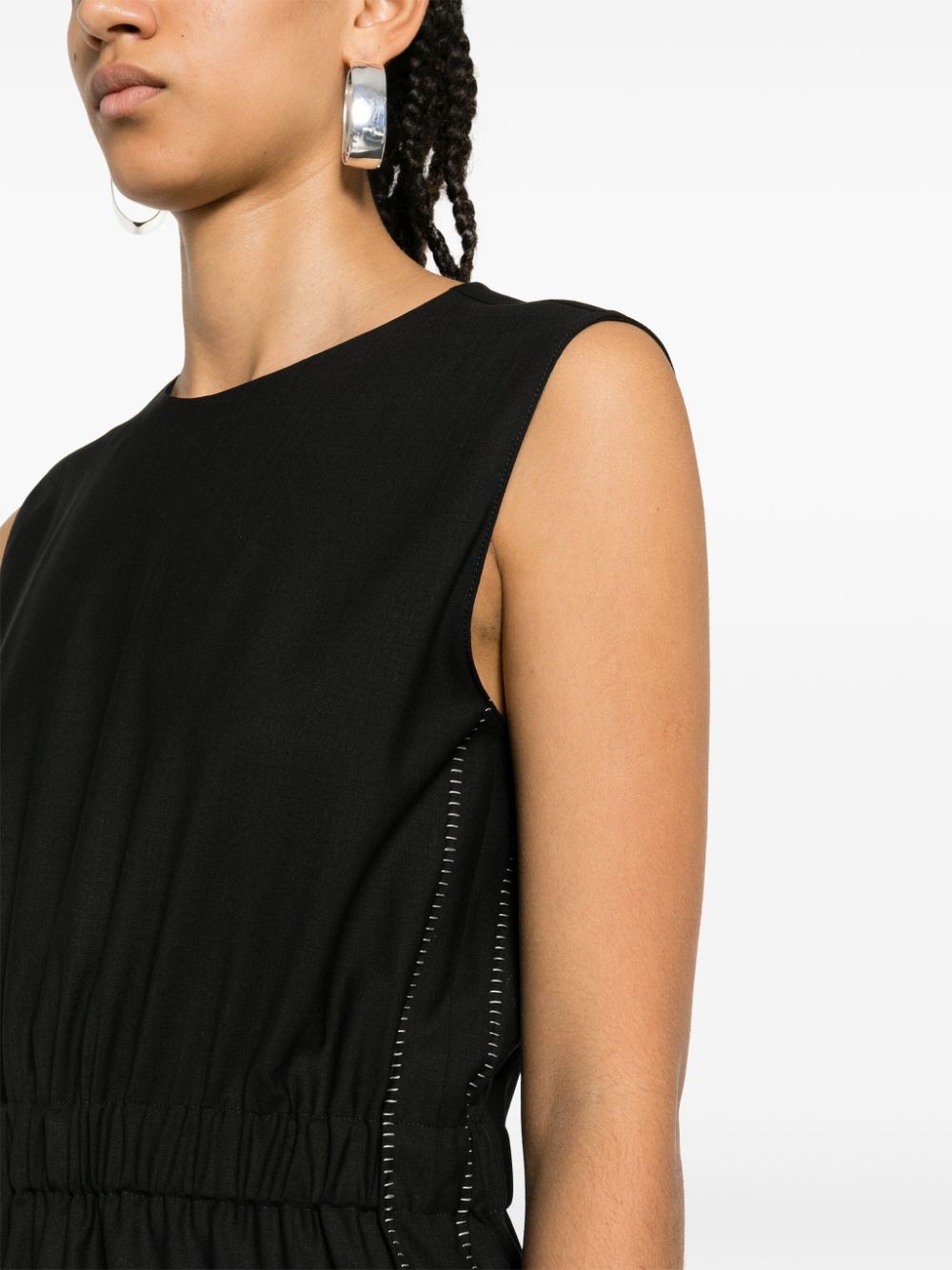 Fabiana Filippi Midi-jurk met contrasterende stiksels Zwart