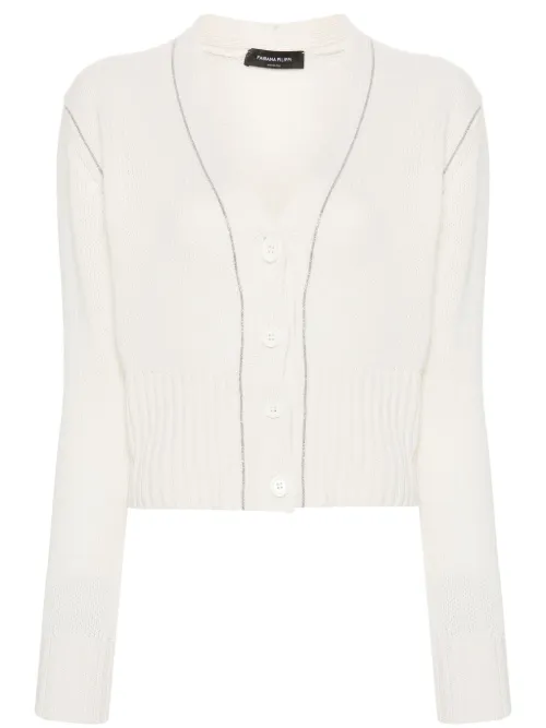 Cardigan en cachemire à ornements de perles - Fabiana Filippi - Modalova