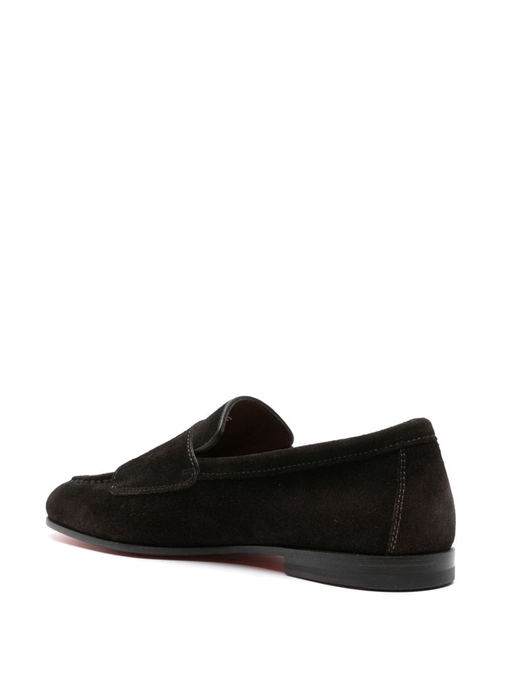 Shop Santoni Double-buckle Leather Loafers In Brown