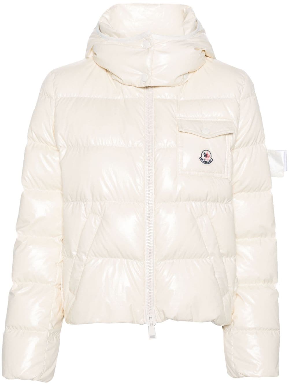 Moncler Andro Hooded Jacket In Nude