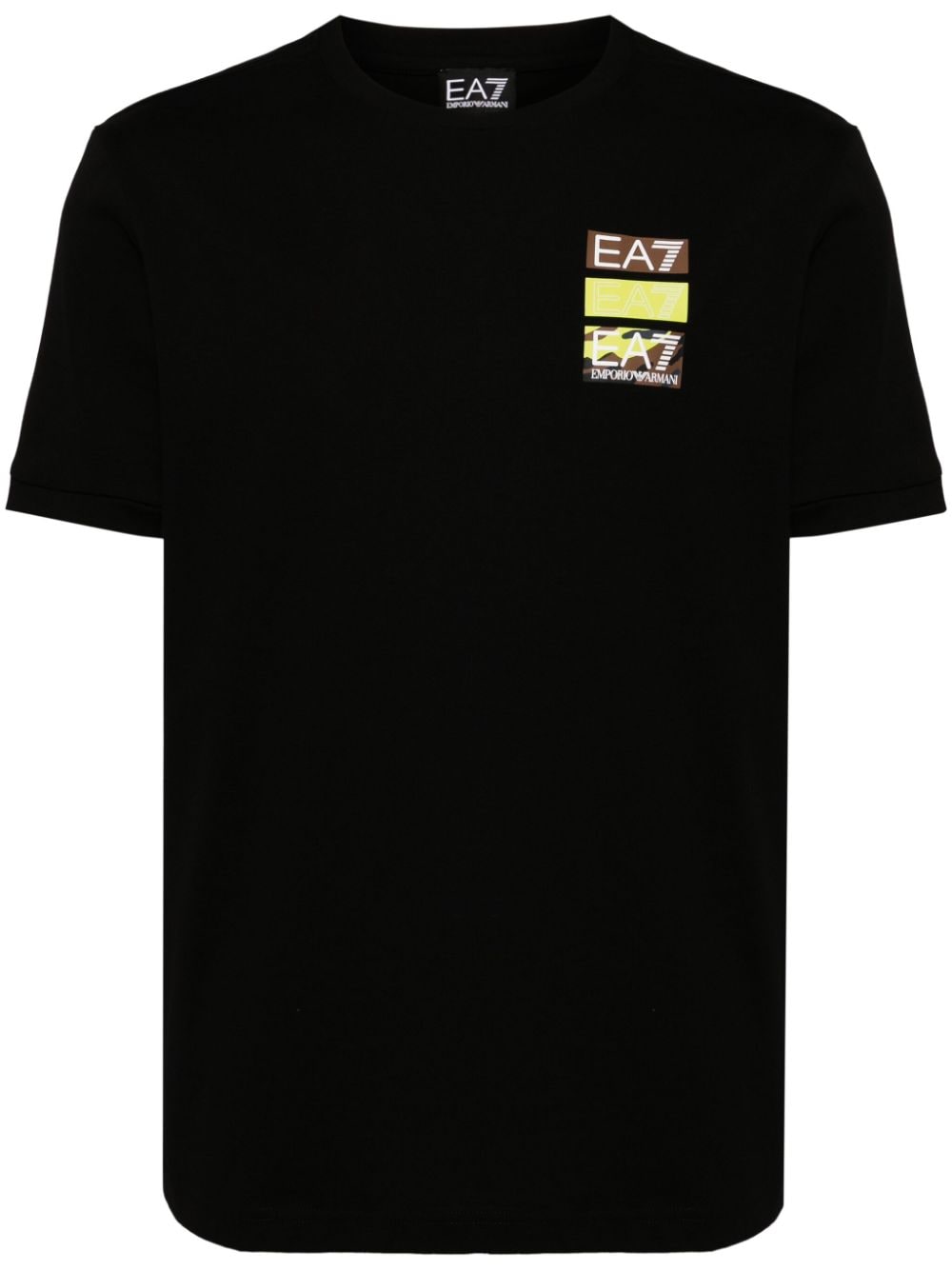 Ea7 Emporio Armani Katoenen T-shirt met logoprint Zwart