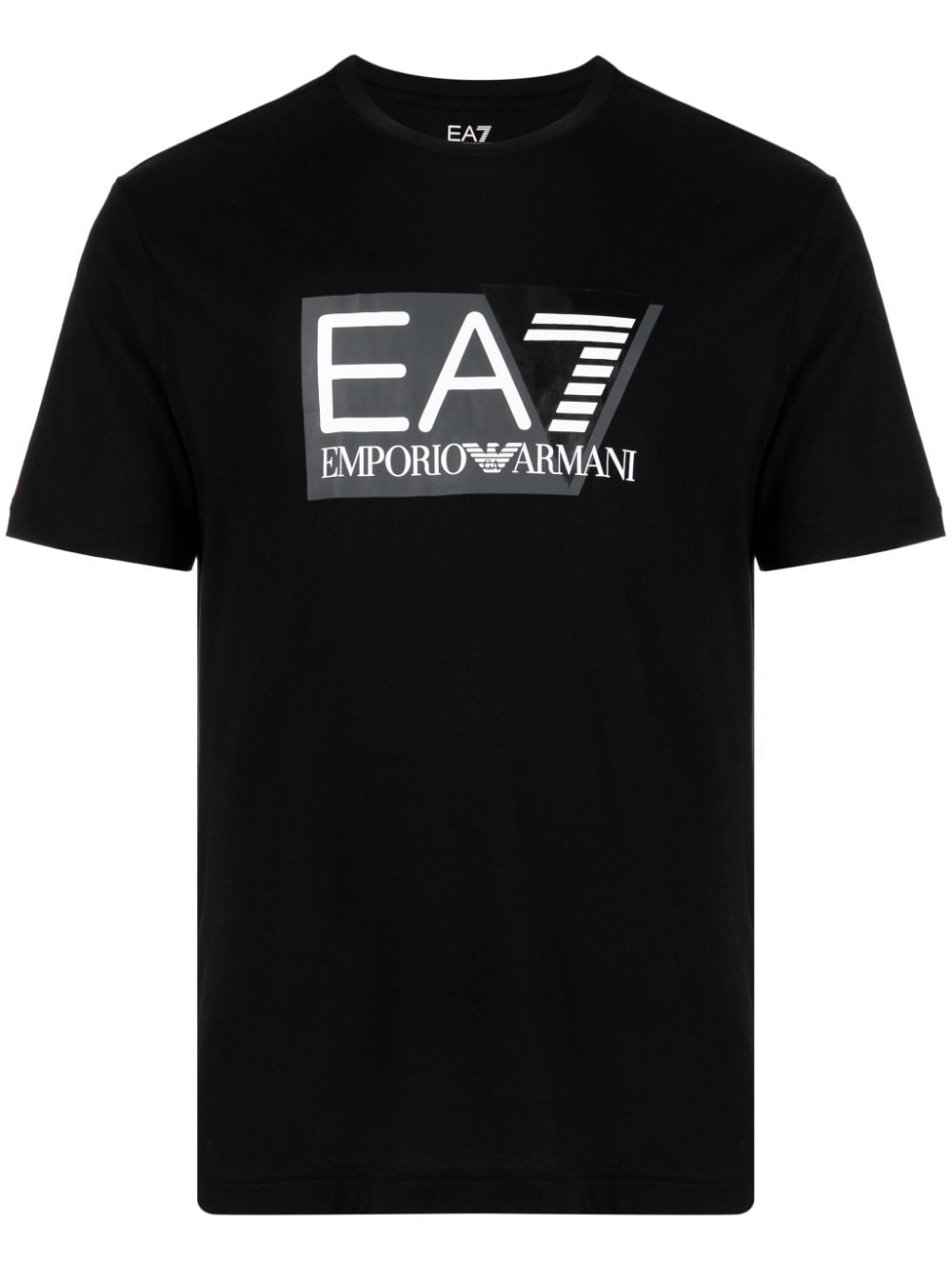 Ea7 Logo-print Cotton T-shirt In Black