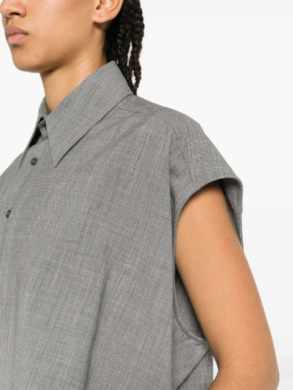 [FABIANA FILIPPI]テクニカルタフタシャツジャケット Fabiana Filippi クロップド シャツ | グレー | FARFETCH JP