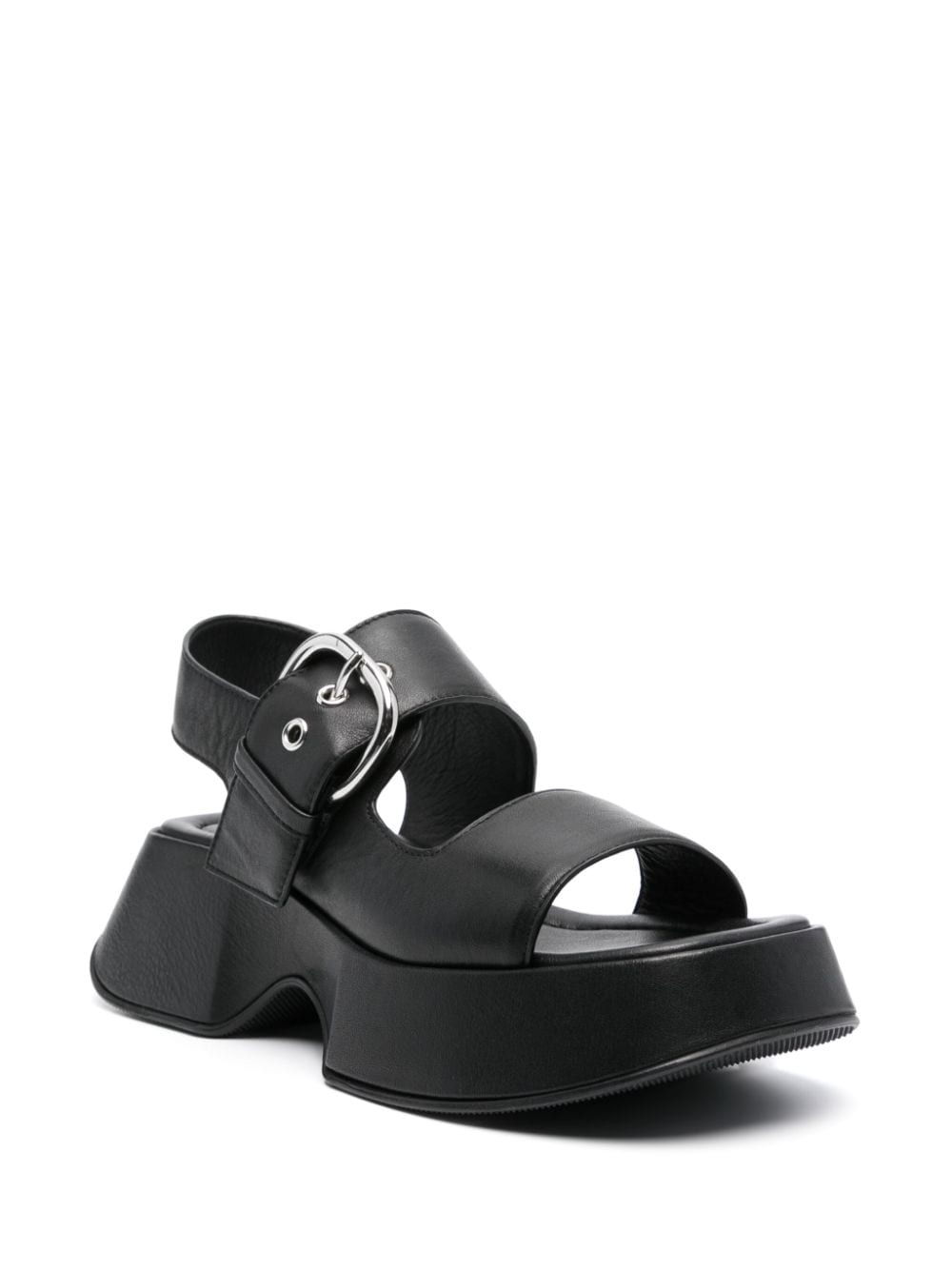 Shop Vic Matie Flatform Leather Sandals In Black