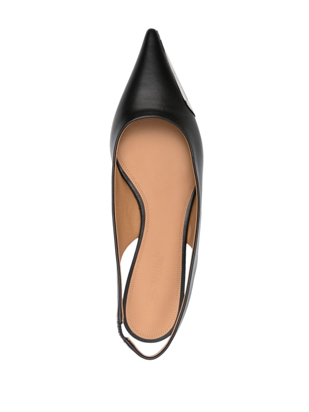 Shop Off-white Allenframe Leather Ballerina Shoes In Black