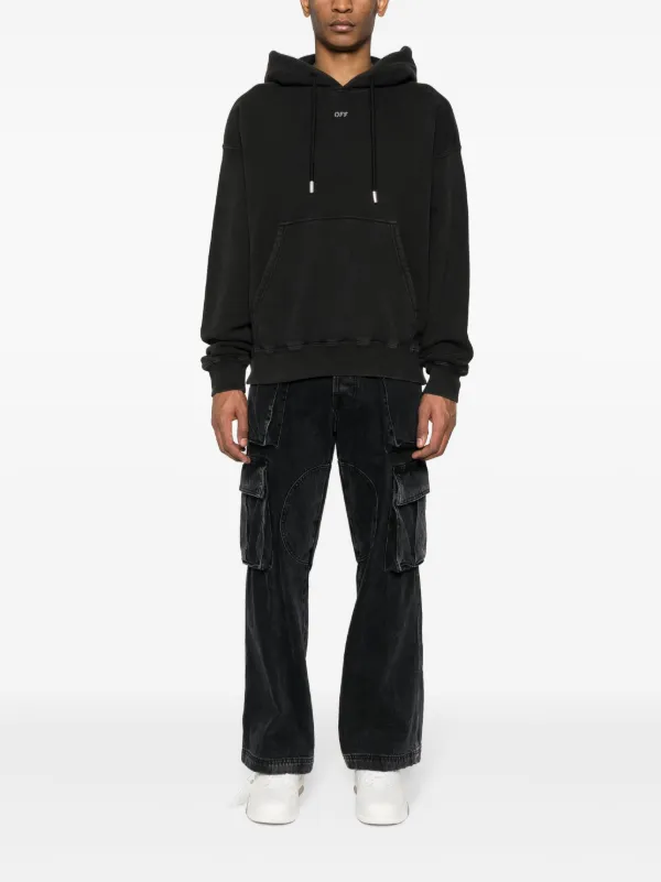 Off-White Stamp Mary Cotton Hoodie | Black | FARFETCH