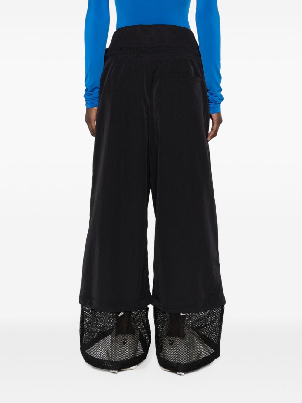 Shop Off-white High-waist Wide-leg Trousers In Black