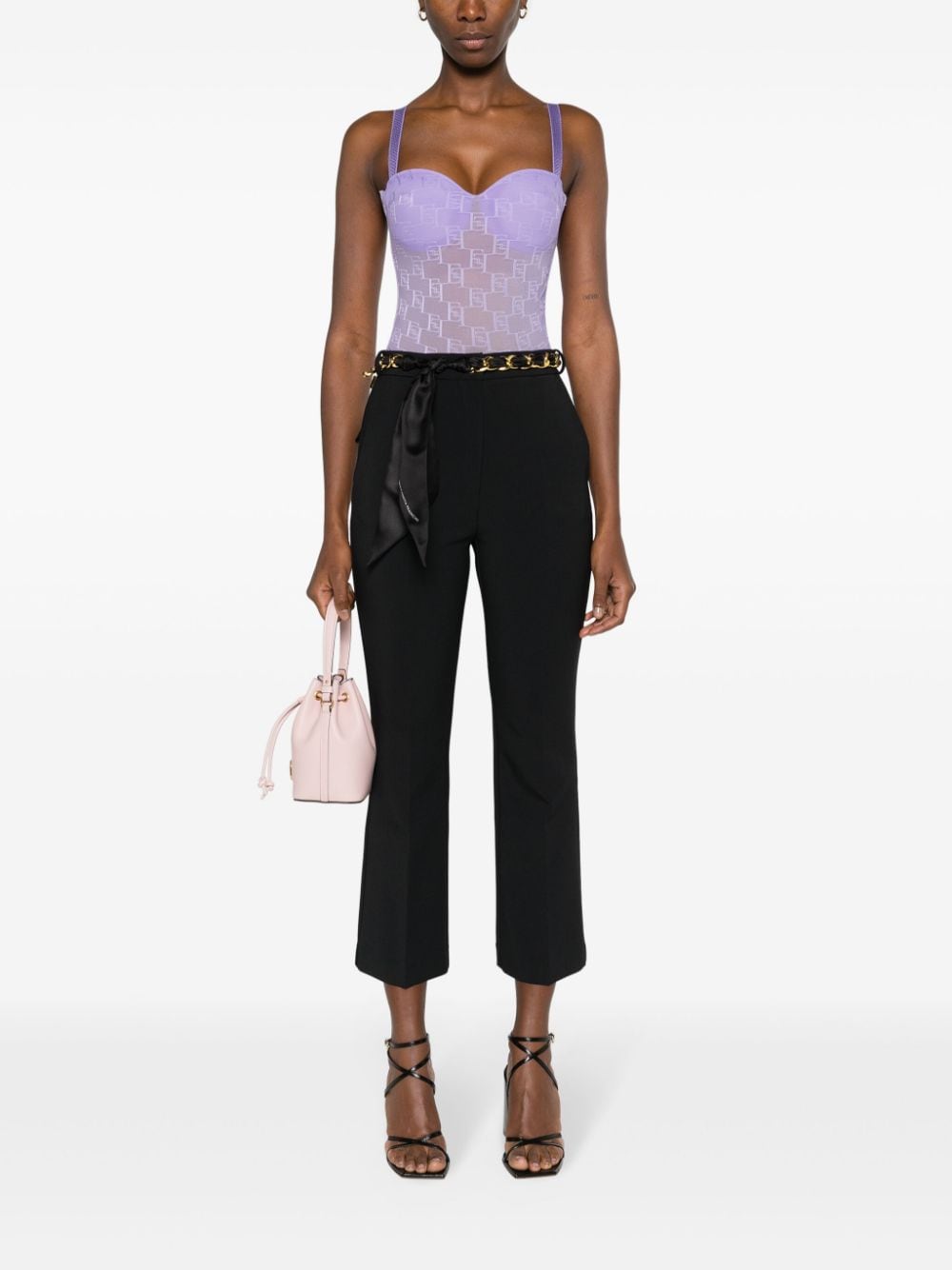 Image 2 of Elisabetta Franchi belted bootcut trousers