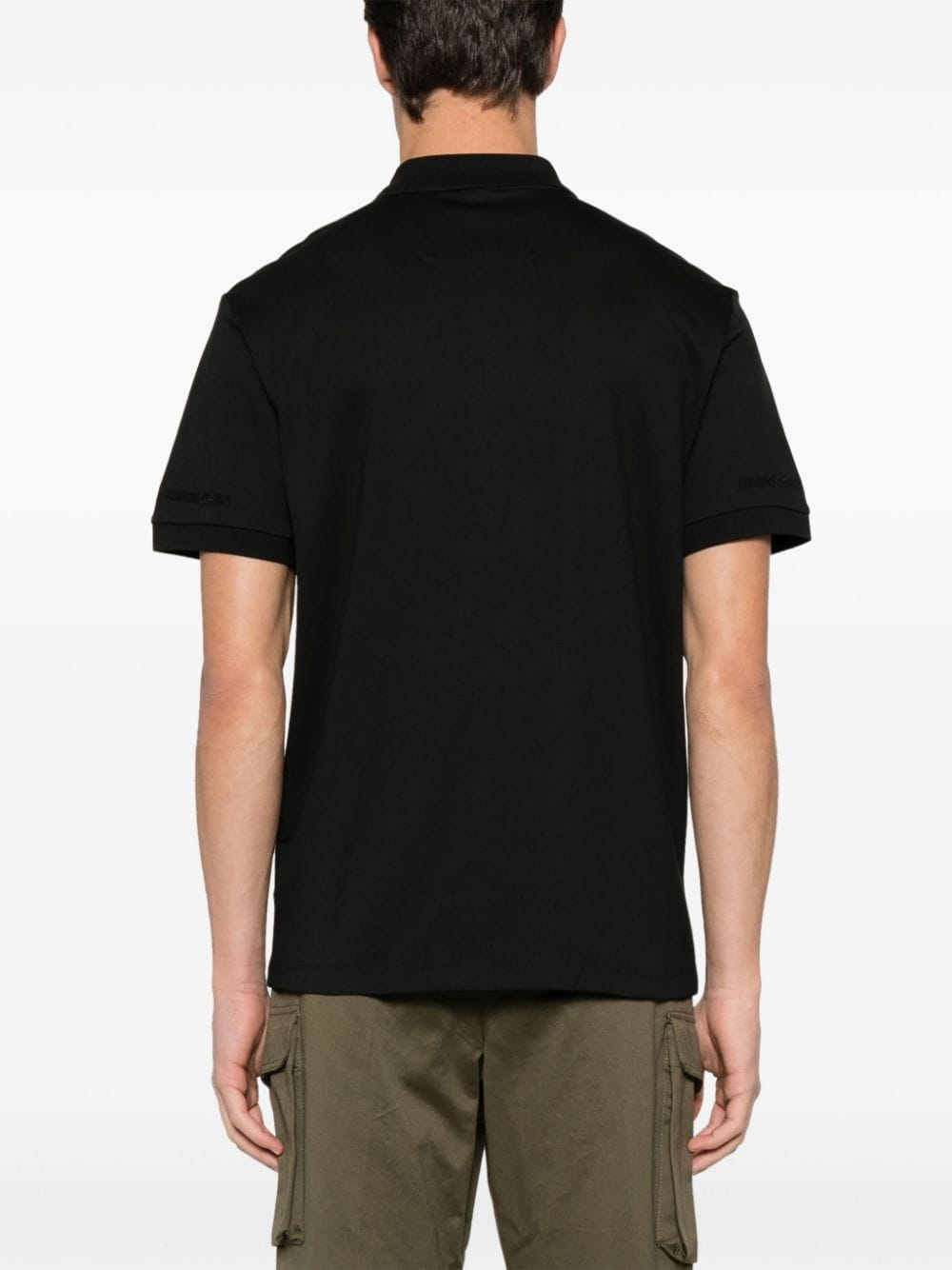 Shop Hugo Boss Logo-print Cotton Polo Shirt In Black