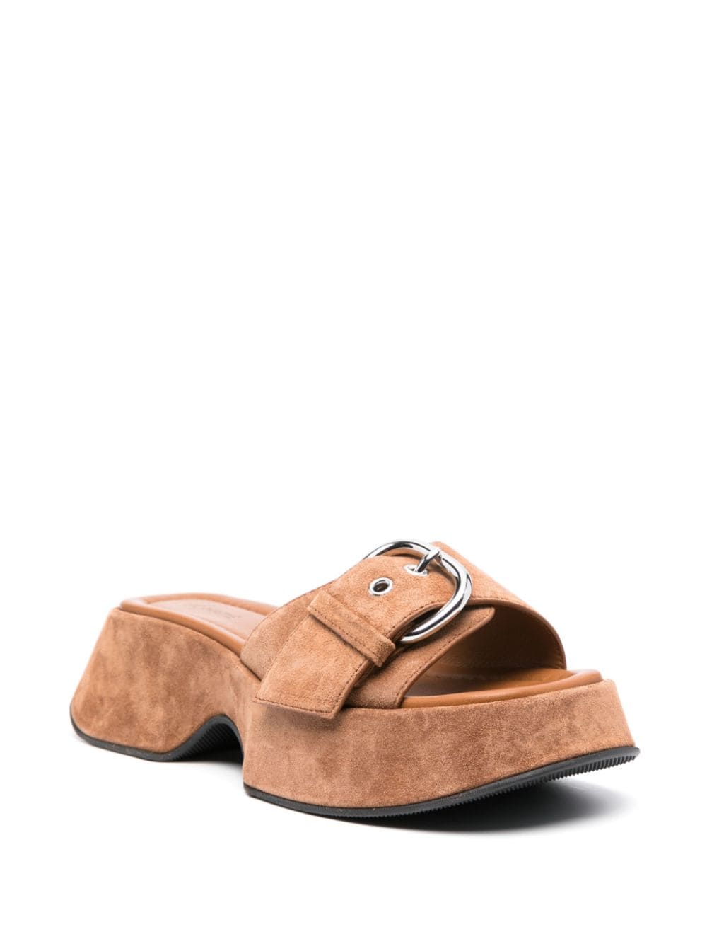 Shop Vic Matie Flatform Suede Sandals In Brown
