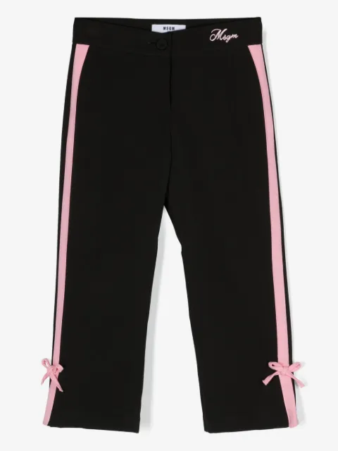 MSGM Kids side-stripe straight-leg trousers
